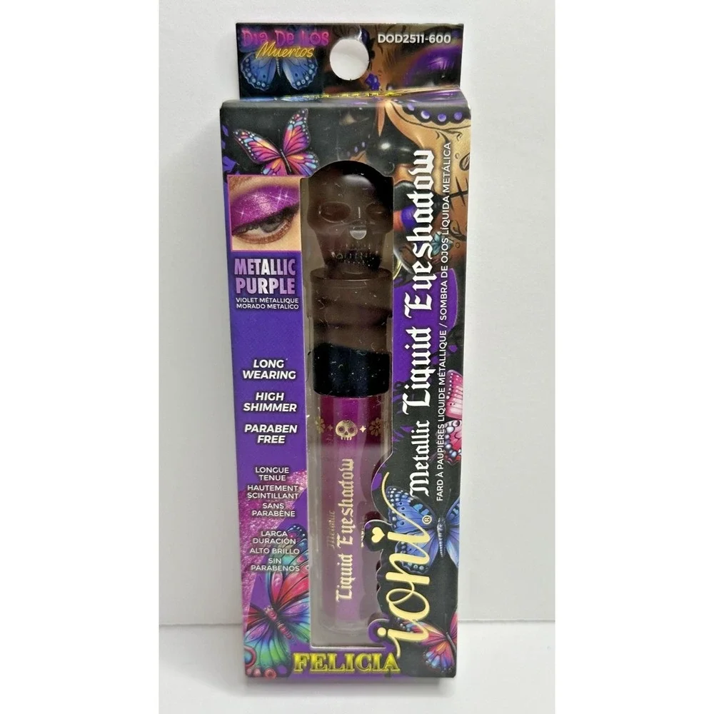 Ioni Felicia Metallic Purple eye shadow liquid Dia De Los Muertos Shimmer